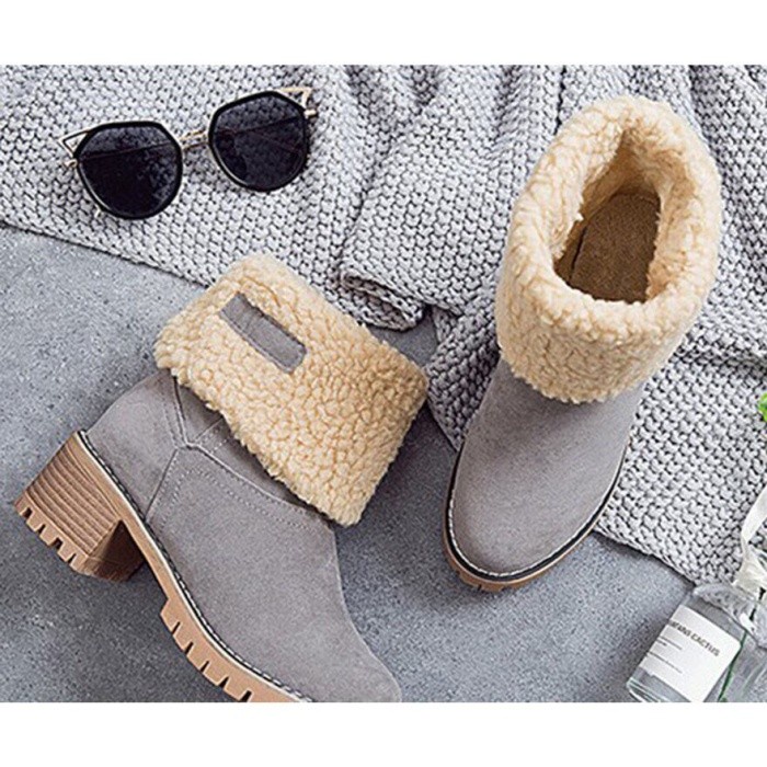 Sepatu bot bulu wanita musim dinginWinter suede boots women