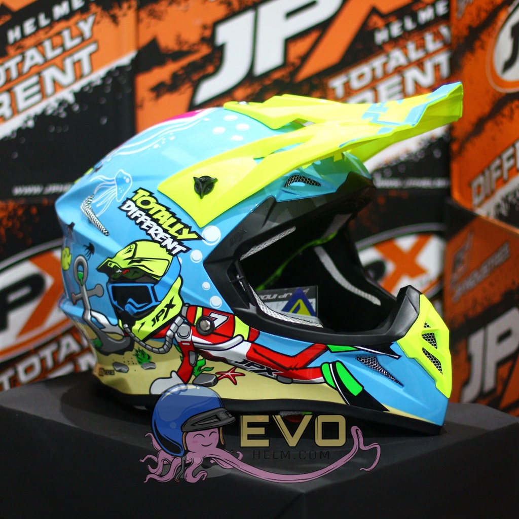 HELM JPX CROSS_FOX1 SERI X25 - LIGHT BLUE GLOSS + GOOGLE SNAIL (ONGKIR 2 KG) HELM JPX TERBARU