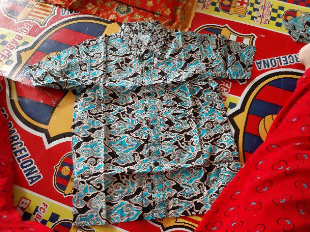 Nivana Batik Anak - 1 - 10 Tahun Mega Kuning & Biru Toska Atasan Bayi Balita Kid Fashion Cowok Laki