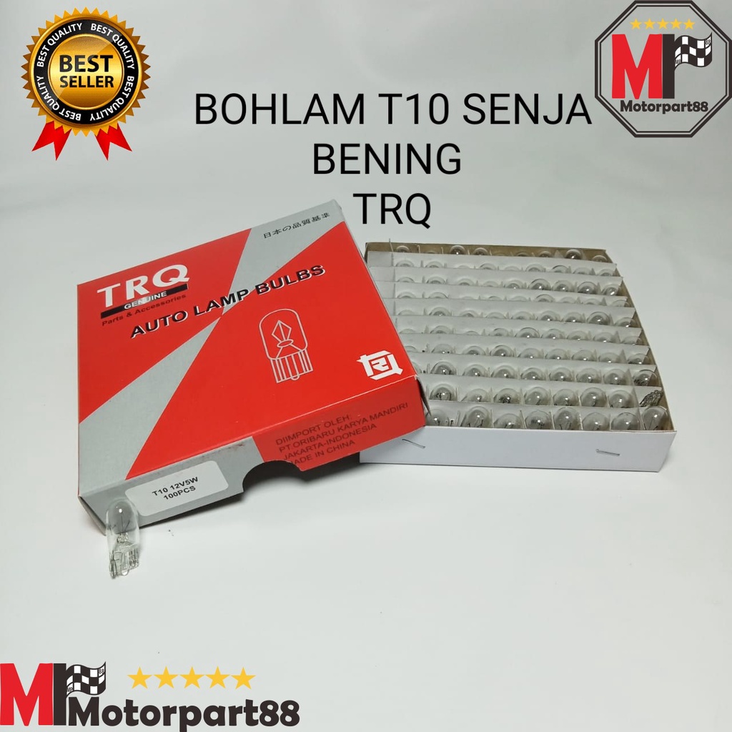 BOHLAM SENJA MOTOR T10 BENING ORANGE MERAH BIRU 12V 5W KNZ HARGA UNTUK 1KOTAK ISI 100PCS KNZ TRQ