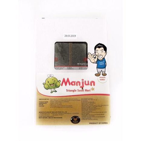 

MANJUN TRIANGLE ONIGIRI WRAPPER NORI/ RUMPUT LAUT/ SEAWEED- 50 LEMBAR