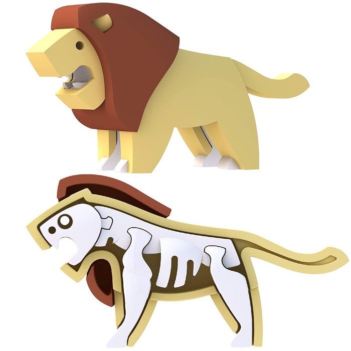 MAINAN & HOBI FIGURE HALFTOYS LION MAGNETIC FIGURE PUZZLES HR2210W