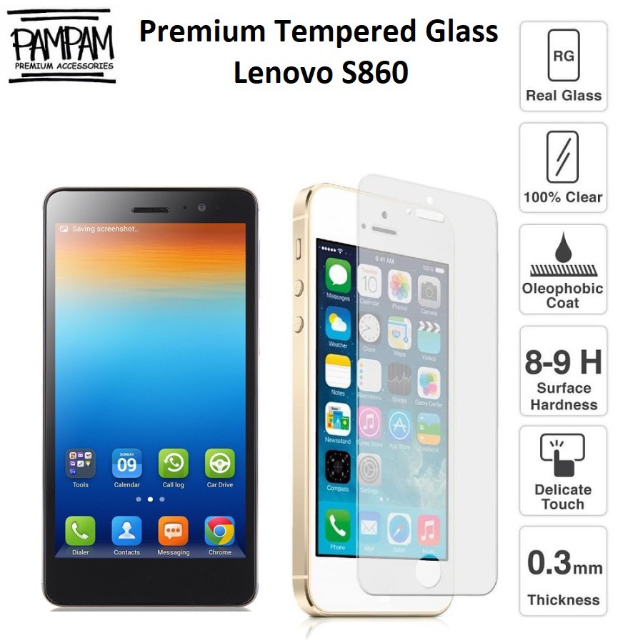 Premium Tempered Glass Lenovo S860 S 860 9H HP Anti Gores Layar Handphone Screen Guard Protector