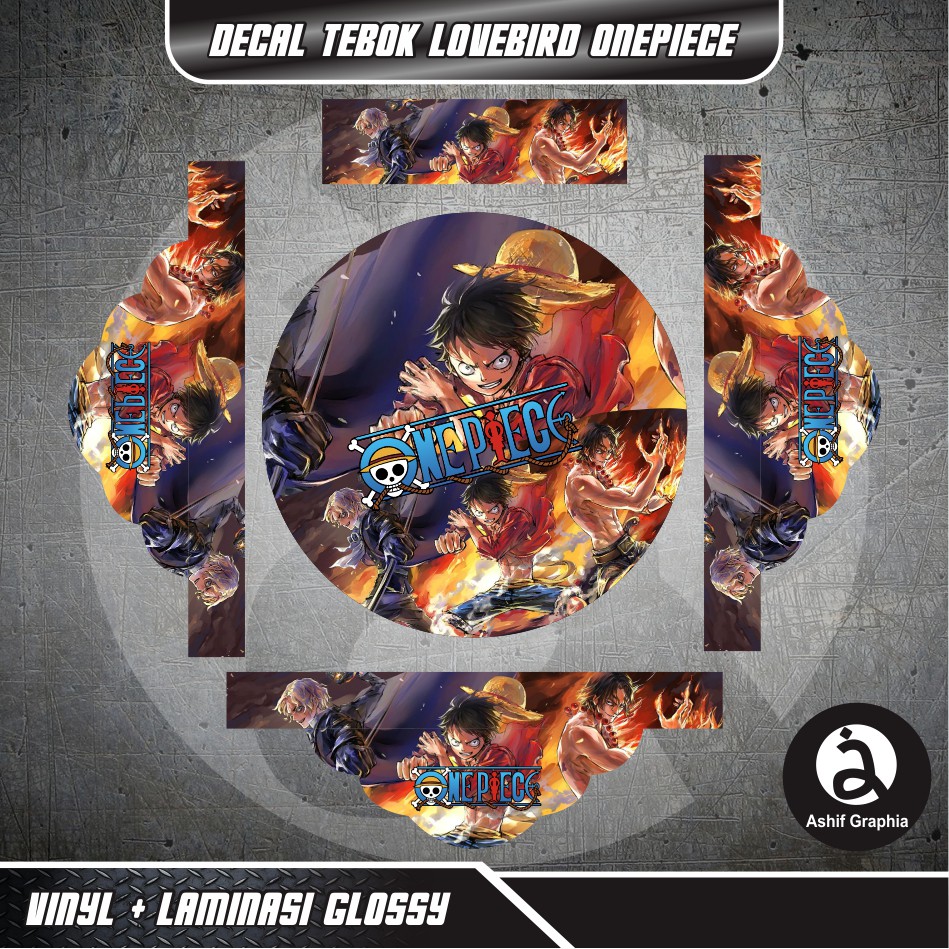TERMURAH  STIKER DECAL TEBOK LOVEBIRD ANIME ONEPIECE MURAH