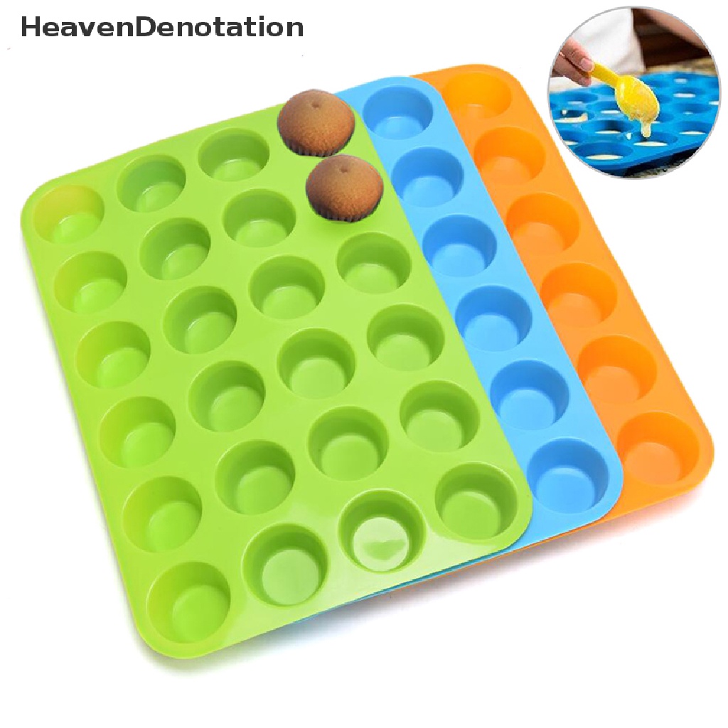 [HeavenDenotation] 24 Cavity Pan Tray Silicone Mini Cupcake Cookie Bakeware Baking Mold Muffin Cup