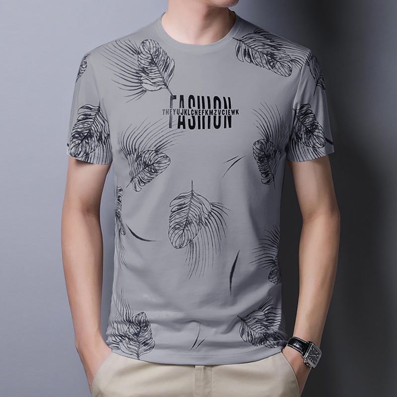 BAJU KAOS DISTRO PRIA COWOK LENGAN PENDEK ATASAN FASHION MOTIF DAUN