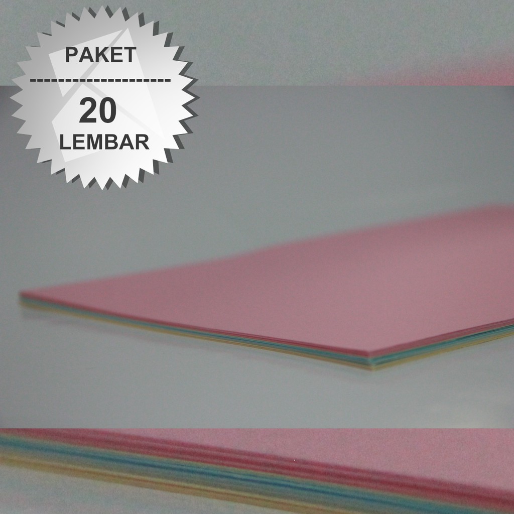 

KERTAS BC / MANILA WARNA MUDA F4 dan A4 PAKET 20 LEMBAR