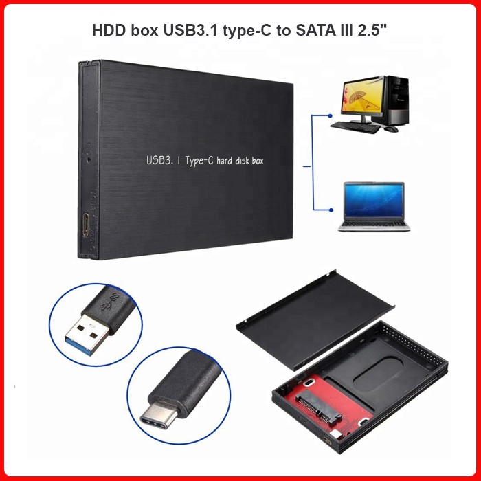 Casing HDD 2.5" inch USB 3.1 type C to SATA III SSD hard