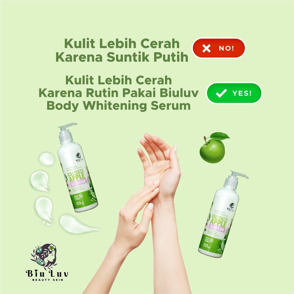 [ML] BODY SERUM BIU LUV (BPOM APPROVED) 250 ML INSTANT BODY WHITENING SERUM LOTION HYDRATING APPLE B