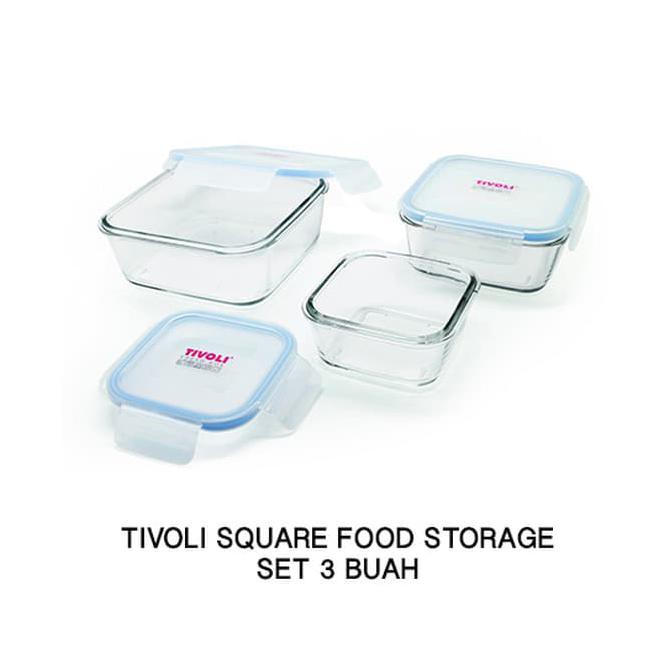 Tivoli Kotak Makan Kaca Tempered Set 3 Buah
