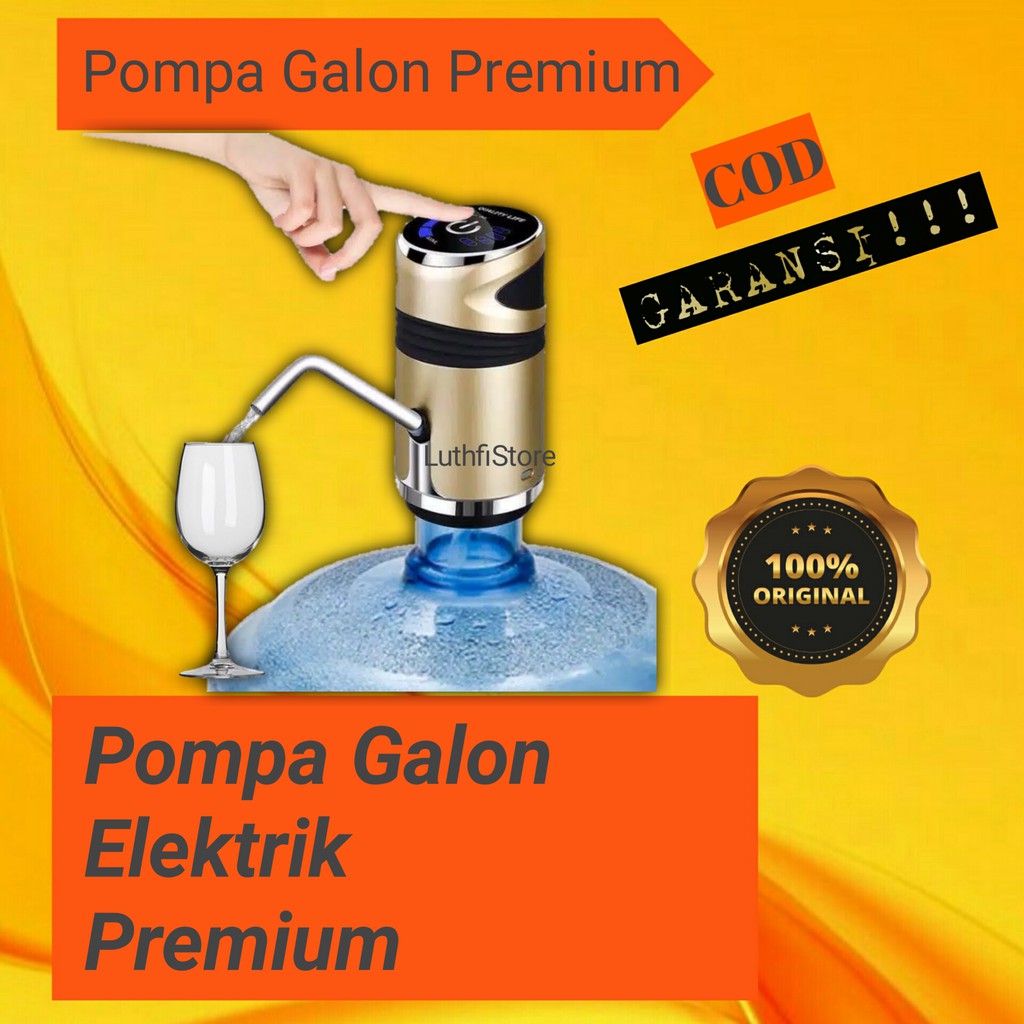 POMPA GALON OTOMATIS ELEKTRIK CHARGER ELEKTRONIK ORIGINAL PREMIUM