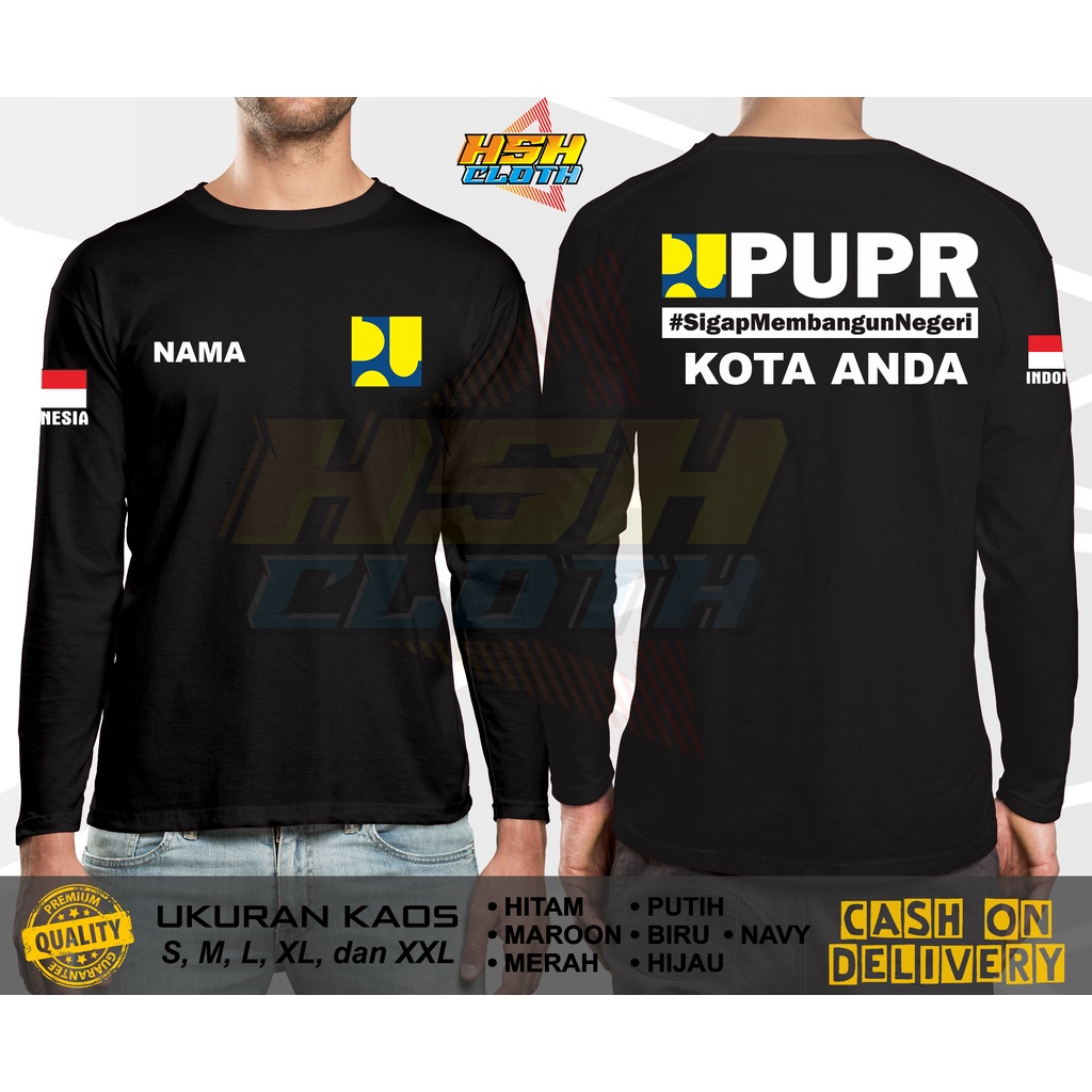 Jual Kaos Lengan Panjang Pupr Custom Nama Dan Kota Sigap Membangun