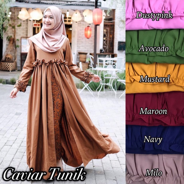 CAVIAR TUNIK by HIJAB SALATIGA (jika order 1 set motif rok RANDOM kami cocokan dari sini)