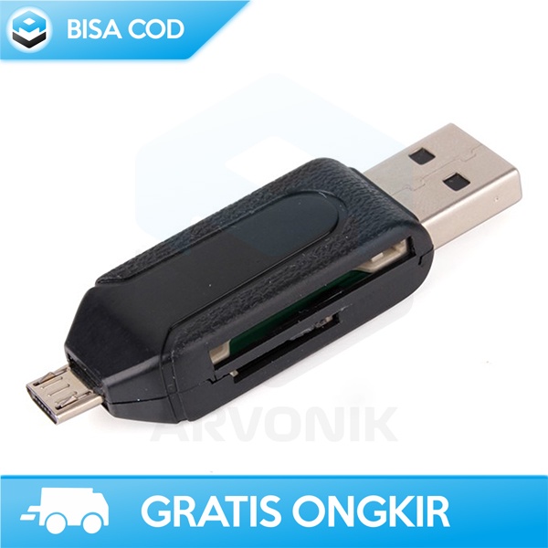 ADAPTER OTG 2 IN 1 USB CARD READER PEMBACA MICRO SD UNIVERSAL MURAH