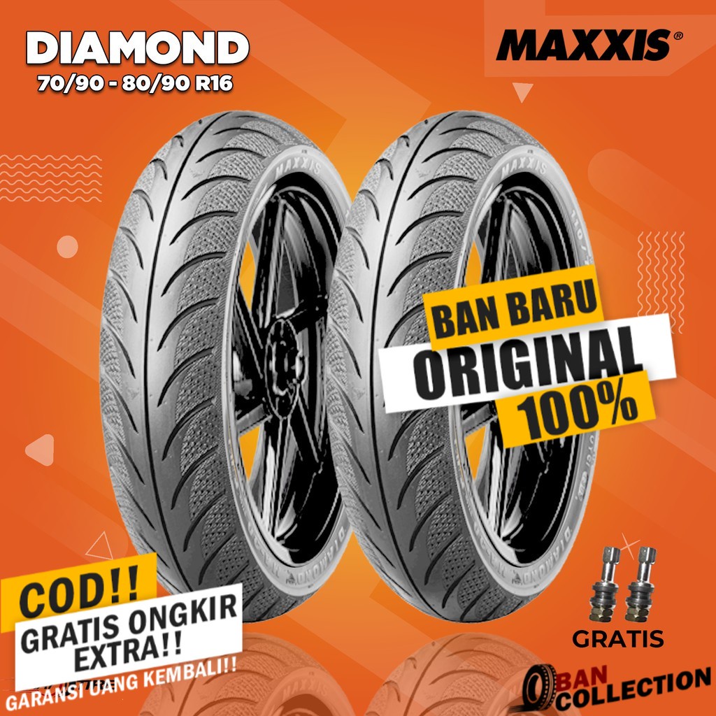 Paket Ban Motor IMPOR / SKYWAVE, HAYATE, NOUVO // MAXXIS DIAMOND MA-3DN 70/90-80/90 Ring 16 Tubeless
