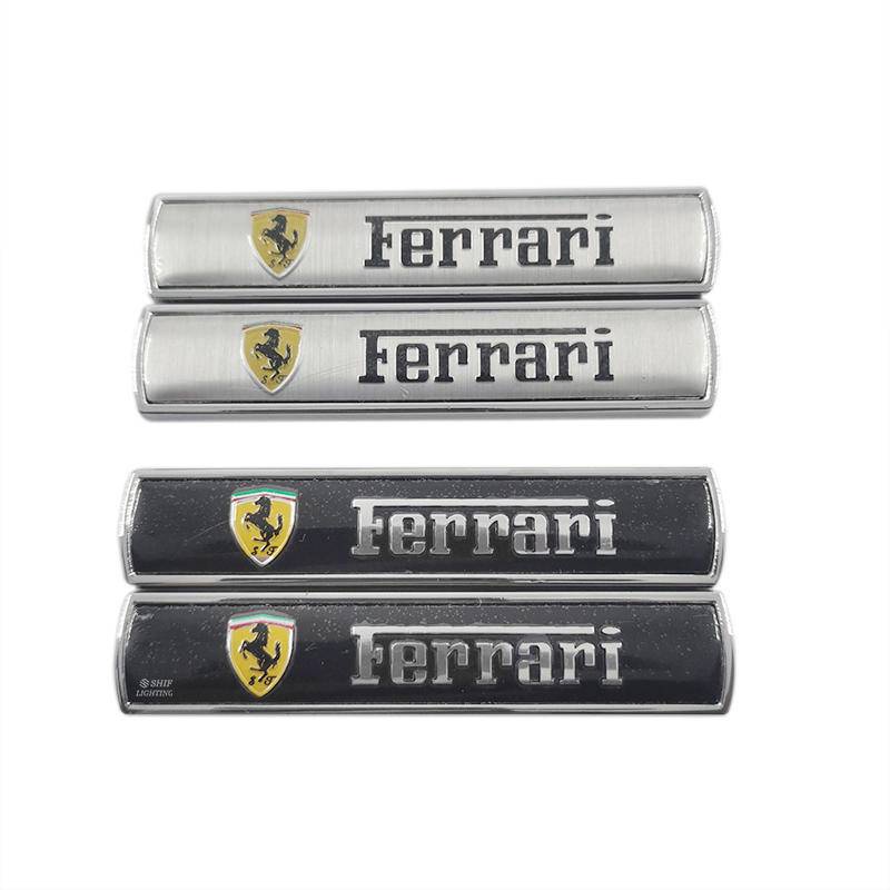 2pcs Stiker Emblem Logo Ferrari Metal Untuk Fender Samping Mobil Ferrari