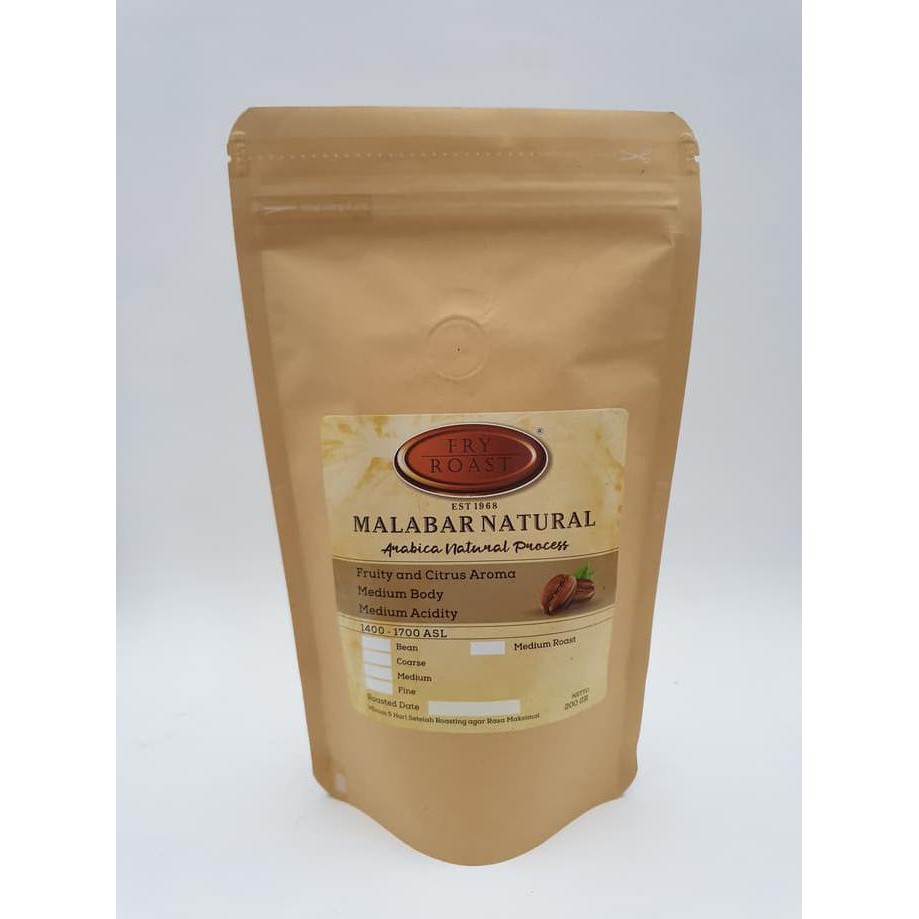 

KOPI ARABIKA MALABAR NATURAL 200 GRAM BIJI DAN BUBUK - BIJI KODE 668