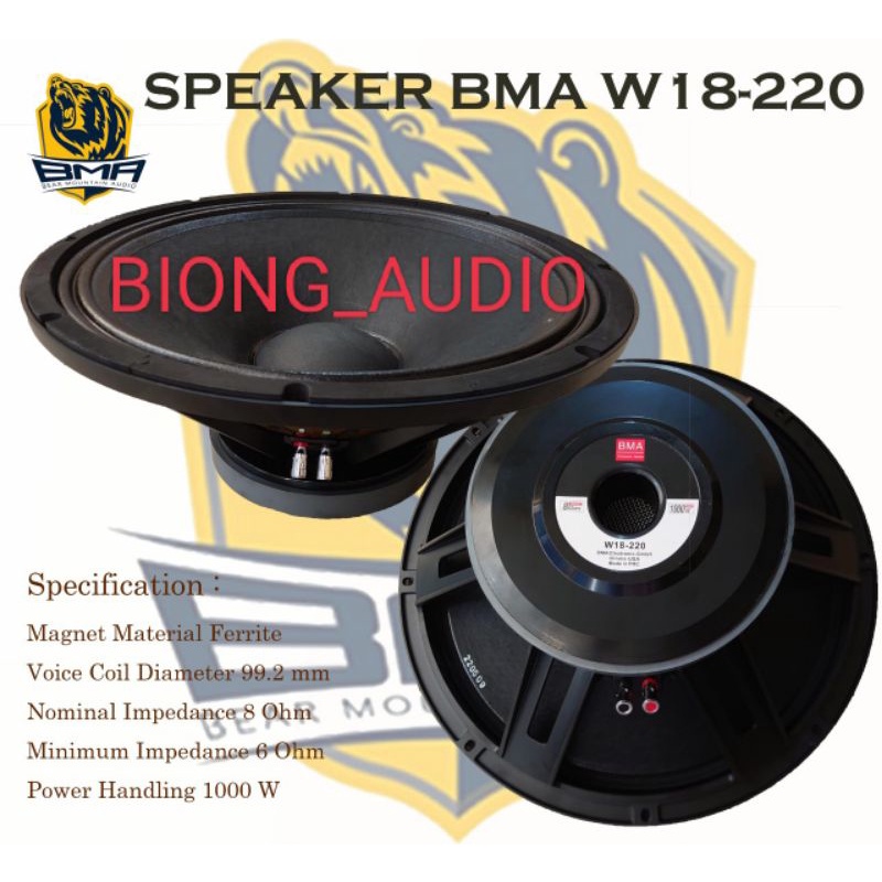 SPEAKER BMA 18 INCH SPIKER BMA W 18-220 ORIGINAL