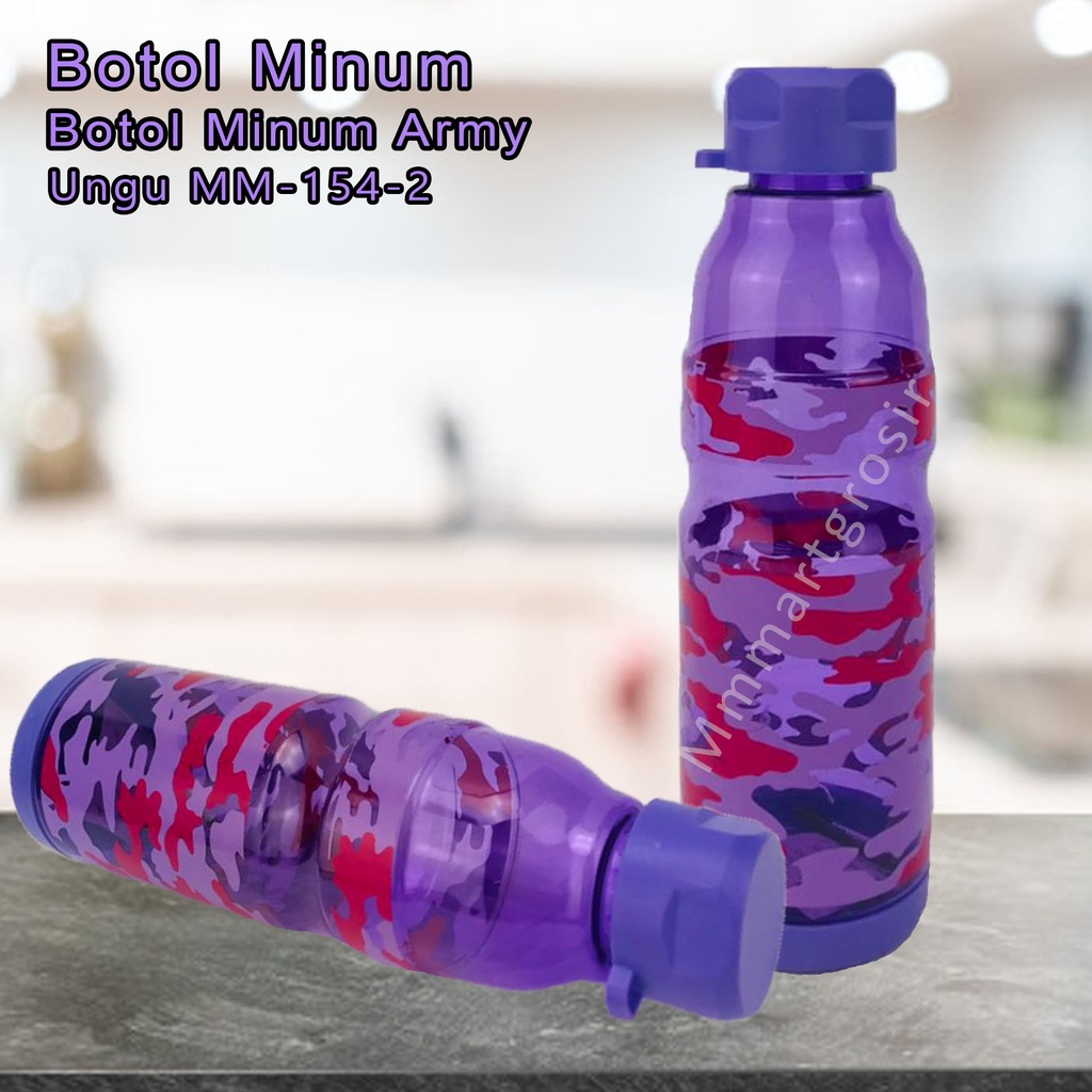 Botol Minum / Botol Minum Plastik / Motif Army Ungu MM-154-2 / 700 ml