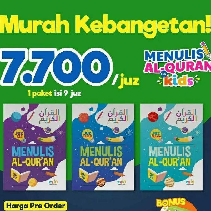 

Buku panduan menulis juz Al Qur'an Alquran Quran kids anak