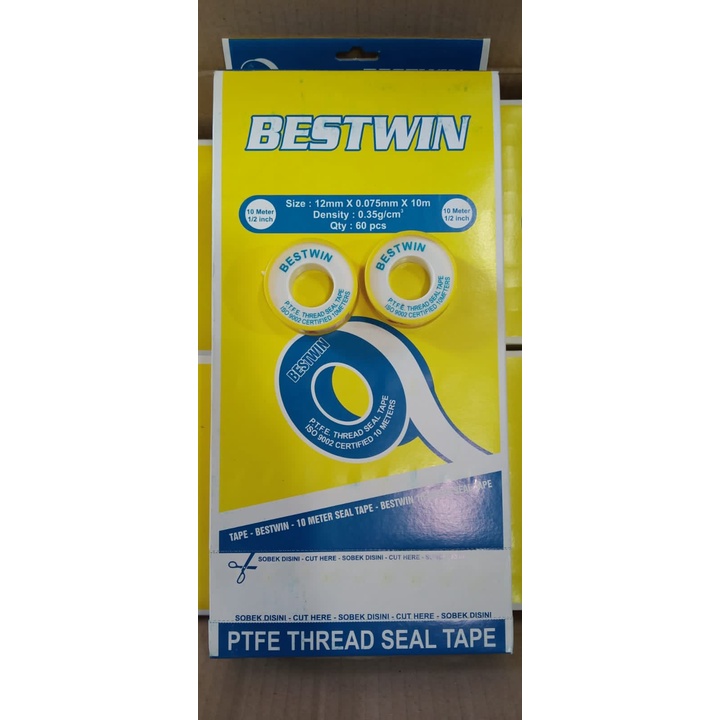 Seal Tape BESTWIN 1/2 Inch Panjang 10 Meter Isolasi Kran Keran