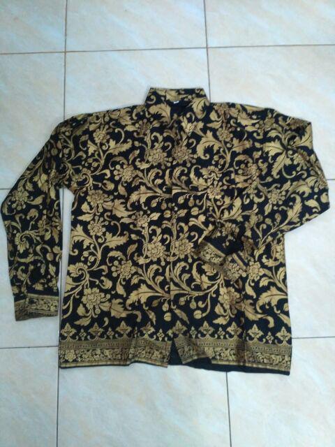 Batik Couple Gamis Emas Maheswari Vaness Maxi