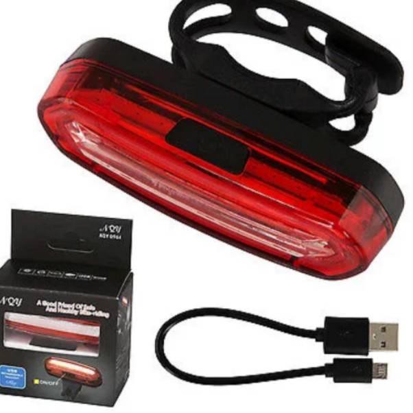 Lampu Belakang Sepeda COB USB Rechargeable 2 Warna LED Super Terang Sepeda Lipat Road Bike MTB Dll B
