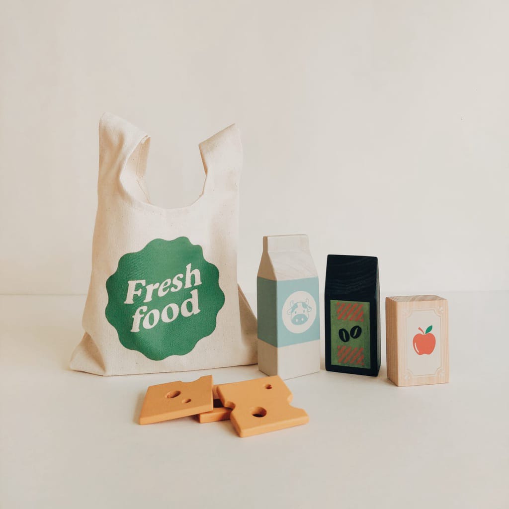 LETTERINPINE - GROCERIES BAG / Tas Kanvas Mainan Masak-Masakan