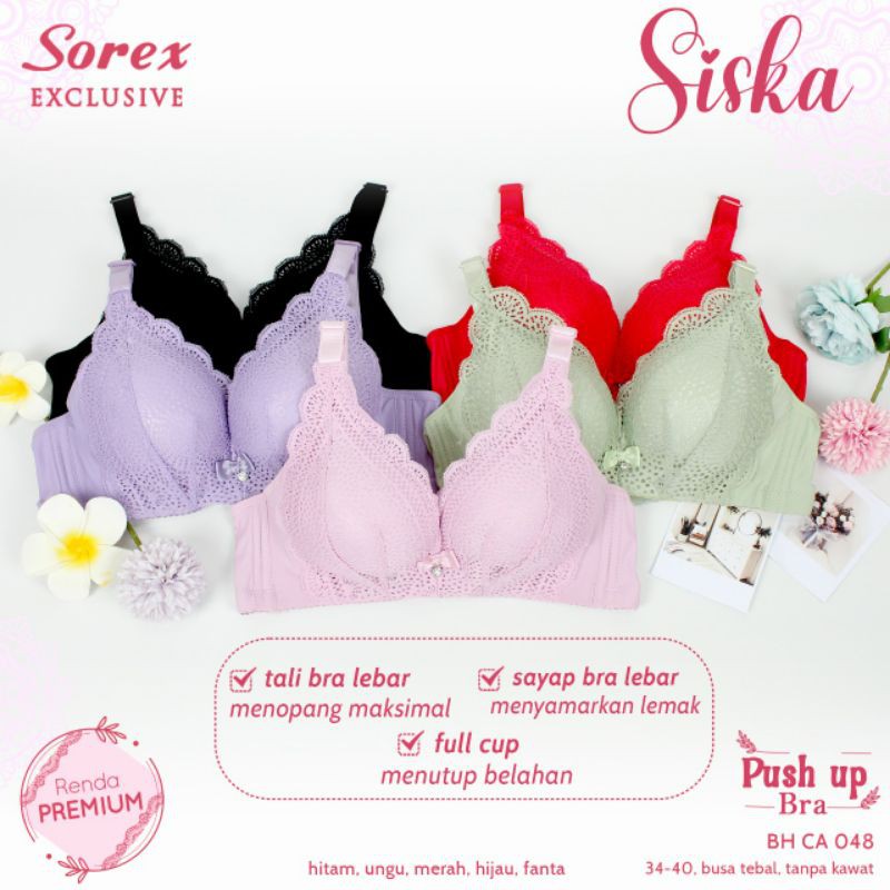 Bh Sorex CA 048 Busa Tebal | Push Up Bra Sorex CA048 Busa Tebal Empuk Tanpa Kawat Kait 4