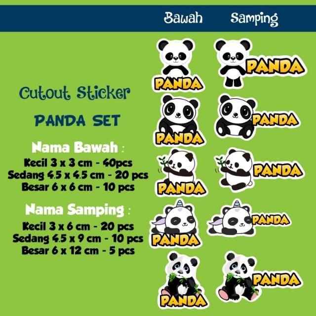 

Label Nama Cut Out Panda Waterproof