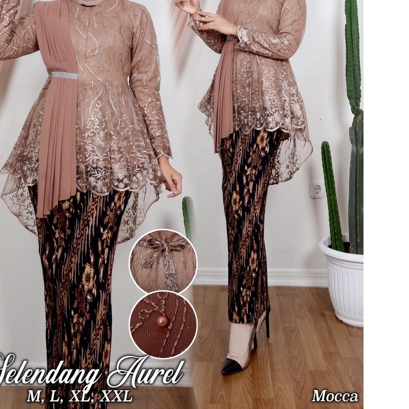 ❈ STELAN KEBAYA SELENDANG AUREL - MODEL KEBAYA KEKINIAN 2021 - BAJU KEBAYA WISUDA CANTIK MODERN - KE