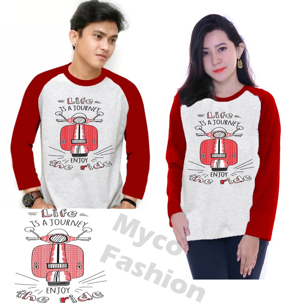 Myco Kaos Raglan | Vespa | lengan panjang | Ukuran M - L - XL - XXL