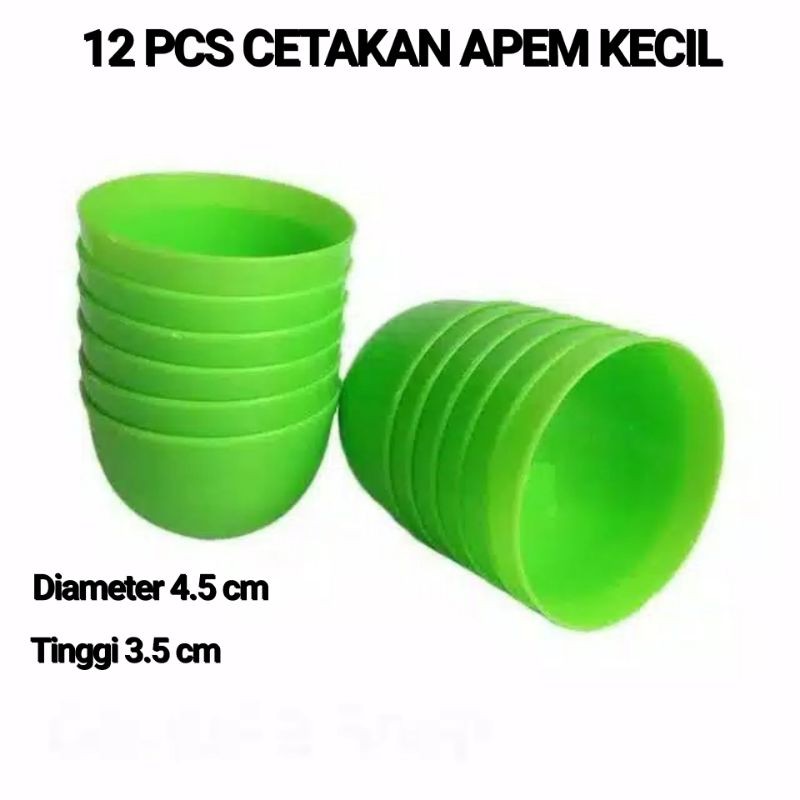 12 PCS CETAKAN APEM KECIL / CETAKAN KUE MANGKOK / TALAM / PUDING / COKLAT / JELLY