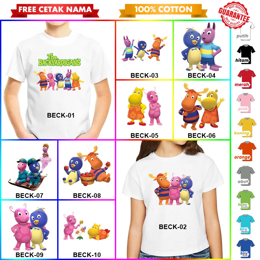 [FREE NAMA!!] Baju Kaos ANAK DAN DEWASA BAKYARDIGANS BANYAK MOTIF