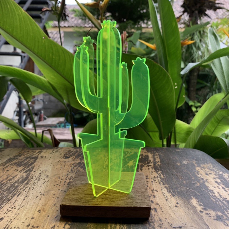 Home decor acrylic cactus | Hiasan ruangan akrilik
