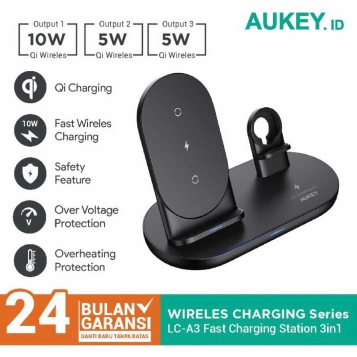 Charger 3 in 1 AUKEY AIRCORE SERIES Power 10W Android Iphone