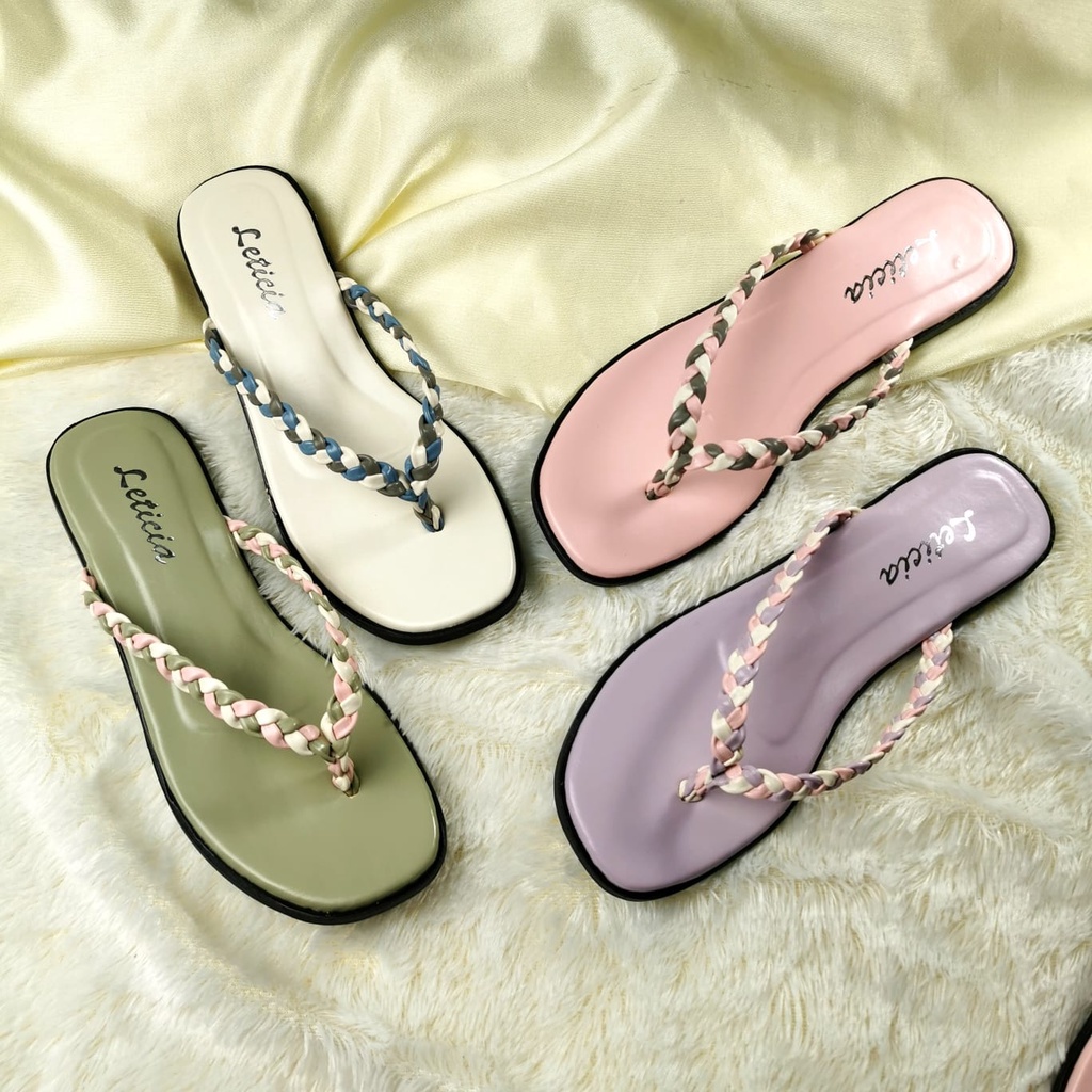 Leony - Sandal Flat Kepang | Sandal Jepit Kepang