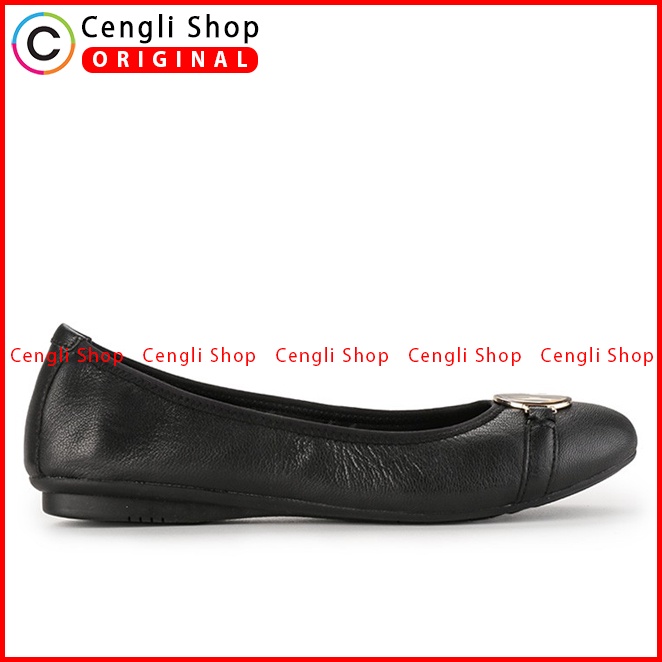 SEPATU FLAT KULIT HUSH PUPPIES WANITA ORIGINAL TERBARU HITAM HW14