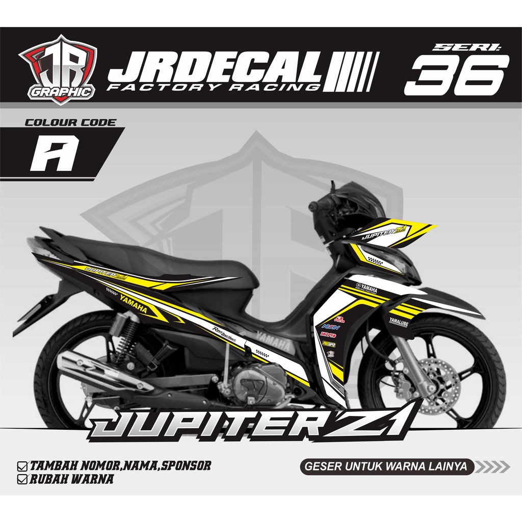 (BISA COD) STRIPING STIKER JUPITER Z1 PUTIH GRAFIS MINIMALIS RACING HARIAN KEREN- STICKER STRIPING  
