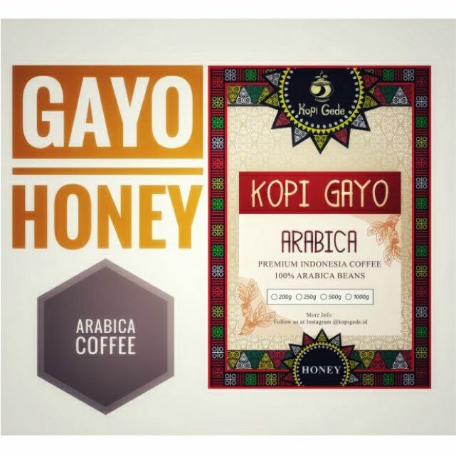 

KOPI ARABIKA GAYO HONEY 1 kg (biji / bubuk)