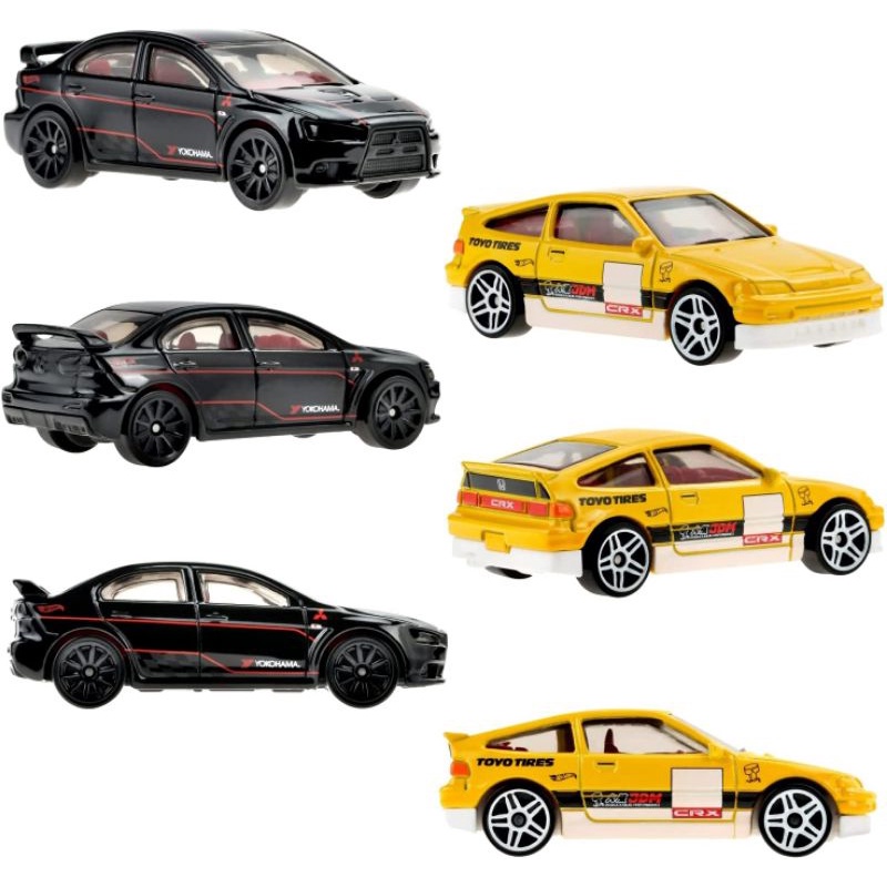 Hot Wheels Japanese Car Culture 6 pack JDM Honda Crx mazda rx7 mitsubishi lancer nissan 300 zx toyota ae 86 ae86 multipack hotwheels hitam putih merah hijau gold kuning new