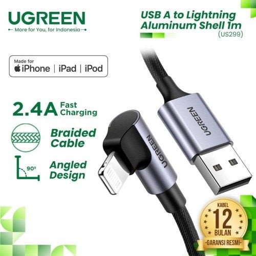 UGREEN Kabel Cas Charger Gaming iPhone 7 8 XR USB Lightning Cable MFI Fast Charging 2.4A US299