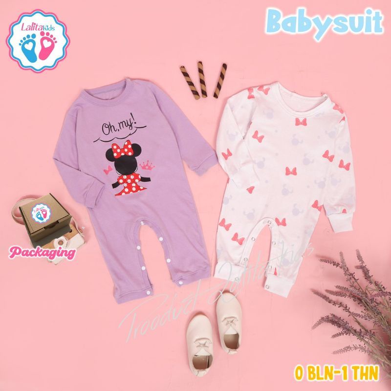 BABYSUIT 1 PAX ISI 2 PCS  (FREE BOX) LALITA KIDS size NB-1 Tahun / jumper bayi new born dan balita / jumpsuit baby