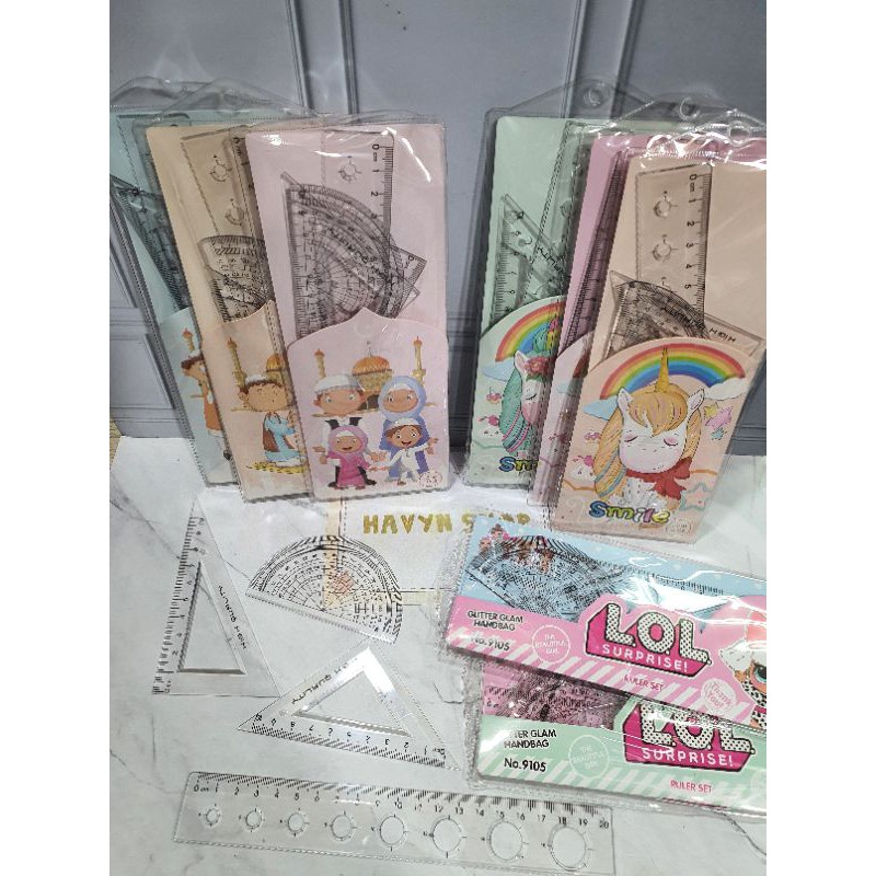 GARISAN SET dalam DOmpet isi 4pc/PENGGARIS SET/RULER