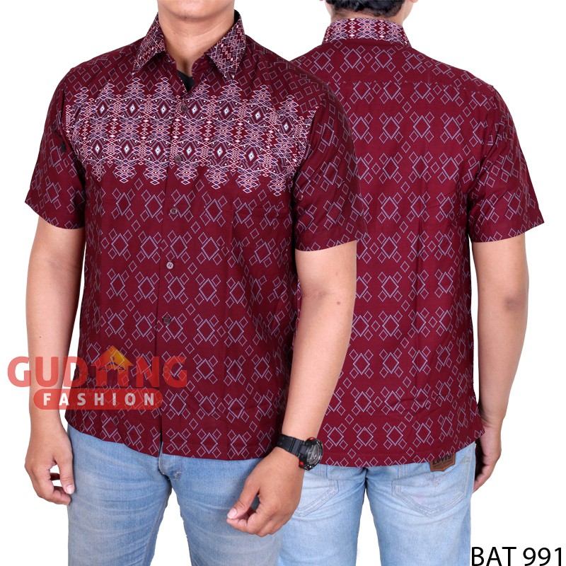 Smart Casual Batik Pria Lengan Pendek BAT 991