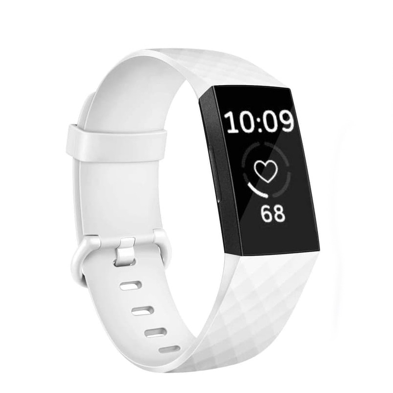 Tali Jam Silicone Strap Band  for Fitbit Charge 3 white