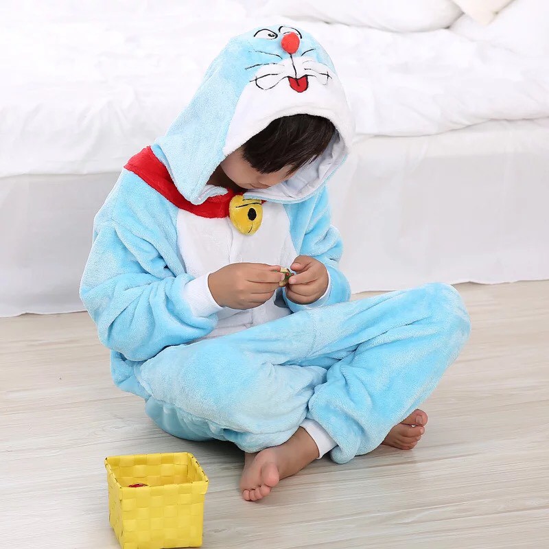 KOSTUM ONESIE DORAEMON NOBITA COSPLAY PIYAMA ANAK