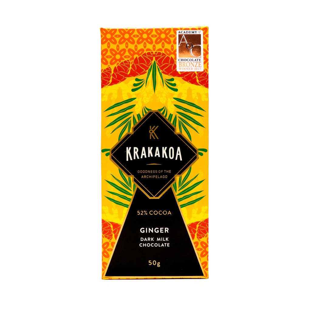 

Krakakoa Flavoured Dark Milk Chocolate, Ginger