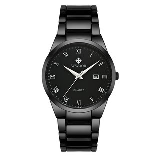 961 Jam Tangan Pria Quartz Anti Air Stainless Steel Hitam Jam Tangan Analog WWOR