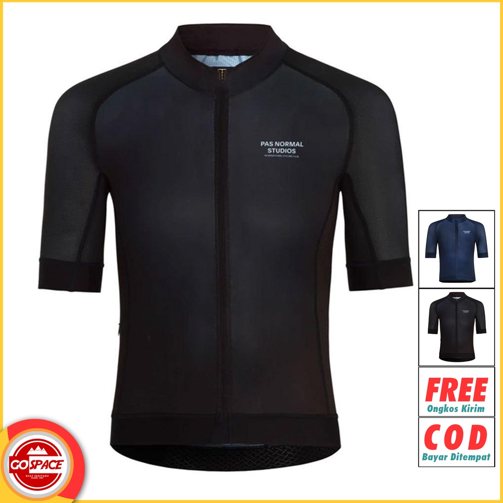Jersey Sepeda Roadbike PNS GS018 Hitam Cycling RB Lengan Pendek Gowes PRIA WANITA